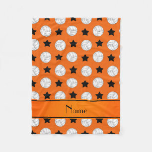 Personalisierter Name Orangenvolleyball Fleecedecke