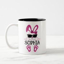 Personalisierter Name Osterpink Sonnenbrille Zweifarbige Tasse