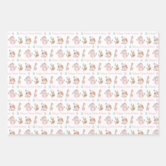 Personalisierter Name Osterverpackungspapierblätte Geschenkpapier Set (Vorderseite 3)