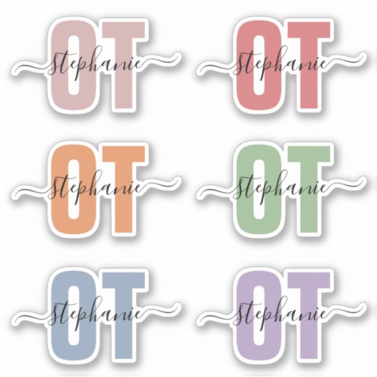 Personalisierter Name OT Arbeitstherapeut Aufkleber (Vorderseite)
