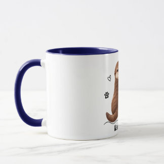 Personalisierter Name Otter-Paar Becher Tasse