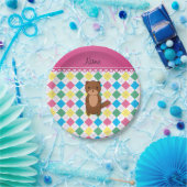 Personalisierter Name Otter Regenbogen Raute Pappteller (Party)