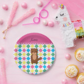 Personalisierter Name Otter Regenbogen Raute Pappteller (Party)