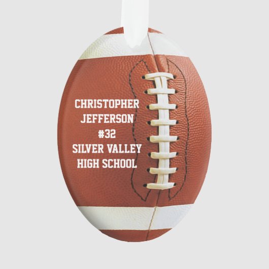 Personalisierter Name Oval Football Sports Ornament (Rückseite)