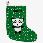 Personalisierter Name Panda Kleiner Weihnachtsstrumpf (Vorderseite)