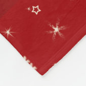 Personalisierter Name Panda Rote Schneeflocken Fleecedecke (Ecke)