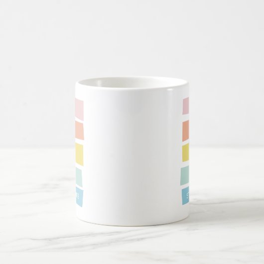 Personalisierter Name Pastel Geometric Simple Chic Kaffeetasse (Mittel)