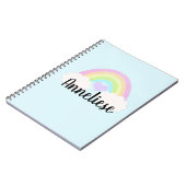 Personalisierter Name Pastell Wasserfarbe Regenbog Notizblock (Linke Seite)