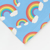 Personalisierter Name Pastellblauer Regenbogen Mus Fleecedecke (Ecke)