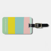 Personalisierter Name Pastellstreifen Junggesellin Gepäckanhänger (Vorderseite horizontal)