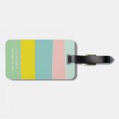 Personalisierter Name Pastellstreifen Junggesellin Gepäckanhänger (Rückseite horizontal)