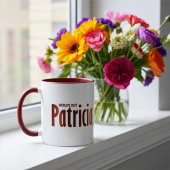 Personalisierter Name "Patricia" in Rot, Gelb Blau Tasse