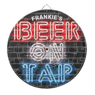 Personalisierter Name Patriotic Beer Sign Brewery  Dartscheibe