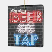 Personalisierter Name Patriotic Beer Sign Brewery Keramikornament (Links)