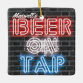 Personalisierter Name Patriotic Beer Sign Brewery Keramikornament (Vorderseite)