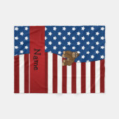 Personalisierter Name Patriotic Gorilla Fleecedecke (Vorderseite (Horizontal))