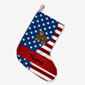 Personalisierter Name Patriotic Gorilla Kleiner Weihnachtsstrumpf (Vorderansicht (hängend))