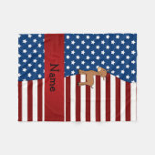 Personalisierter Name Patriotic impala Fleecedecke (Vorderseite (Horizontal))