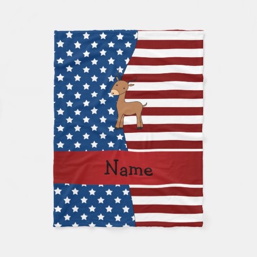 Personalisierter Name Patriotic impala Fleecedecke (Vorderseite)