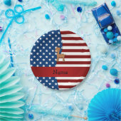Personalisierter Name Patriotic impala Pappteller (Party)