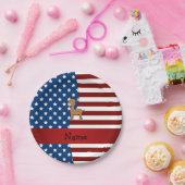Personalisierter Name Patriotic impala Pappteller (Party)
