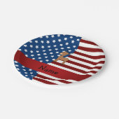 Personalisierter Name Patriotic impala Pappteller (Schrägansicht)