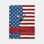 Personalisierter Name Patriotic skunk Fleecedecke (Vorderseite)