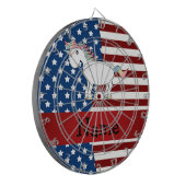 Personalisierter Name Patriotic unicorn Dartscheibe (Vorderseite Links)