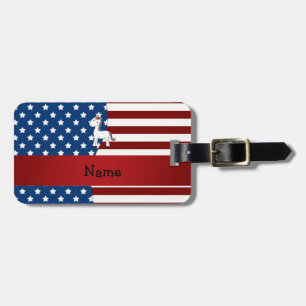 Personalisierter Name Patriotic unicorn Gepäckanhänger