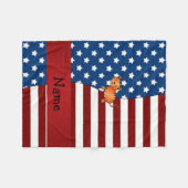 Personalisierter Name Patriotiger Fleecedecke (Vorderseite (Horizontal))