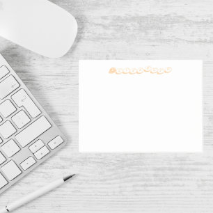 Personalisierter Name Peach Bubble Letter Post-it Klebezettel