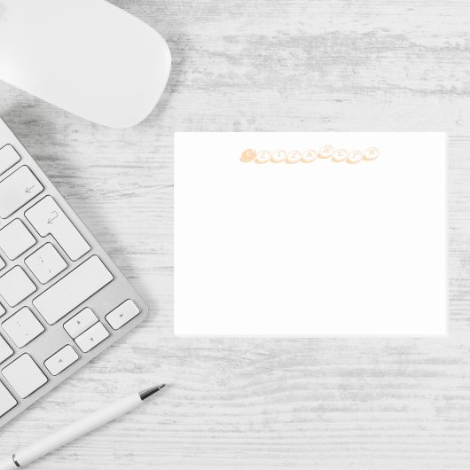 Personalisierter Name Peach Bubble Letter Post-it Klebezettel