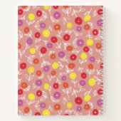 Personalisierter Name Peach floral Muster Notizblock (Rückseite)