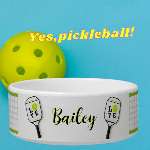 Personalisierter Name Pet Pickleball-Thema Napf