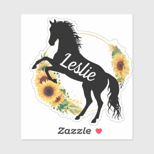 Personalisierter Name Pferd Silhouette Reittiere Aufkleber (Blatt)