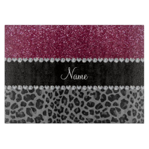 Personalisierter Name Pflaume Glitzer Schneidebrett