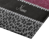 Personalisierter Name Pflaume Glitzer Schneidebrett (Ecke)