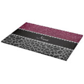 Personalisierter Name Pflaume Glitzer Schneidebrett (Ecke)