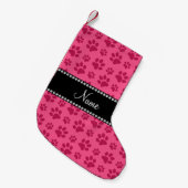 Personalisierter Name - Pfoten Kleiner Weihnachtsstrumpf (Vorderansicht (hängend))