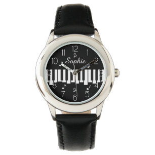 Personalisierter Name Piano Keyboard Musician Armbanduhr