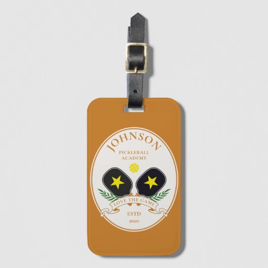 Personalisierter Name Picklebal-Logo Gepäckanhänger (Vorderseite Vertikal)