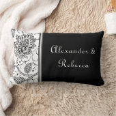 Personalisierter Name Pillow/Schwarz Toile Lendenkissen (Decke)