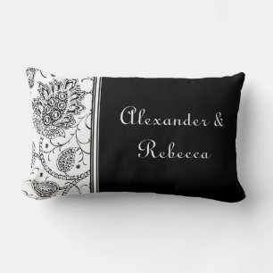 Personalisierter Name Pillow/Schwarz Toile Lendenkissen