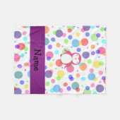 Personalisierter Name Pinguin-Polka-Punkte Fleecedecke (Vorderseite (Horizontal))
