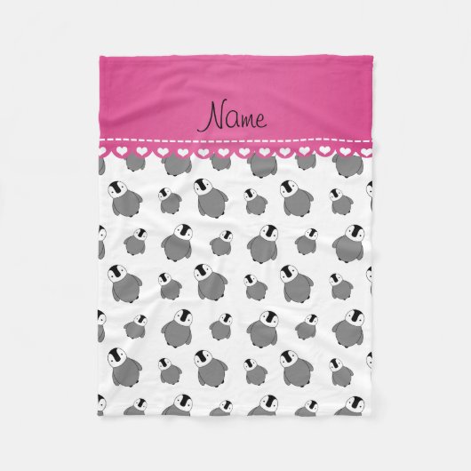 Personalisierter Name - Pinguine Fleecedecke (Vorderseite)