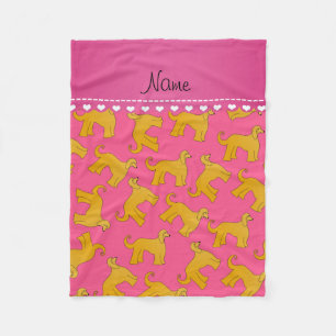 Personalisierter Name pink afghan hundin Fleecedecke