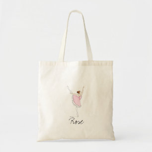 Personalisierter Name Pink Ballerina Tanz Girl Tut Tragetasche