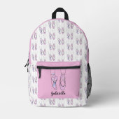 Personalisierter Name Pink Ballet Bedruckter Rucksack (Vorderseite)