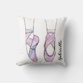 Personalisierter Name Pink Ballet Kissen (Vorderseite)