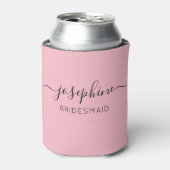 Personalisierter Name Pink Bridesmaid Dosenkühler (Kanne Vorderseite)